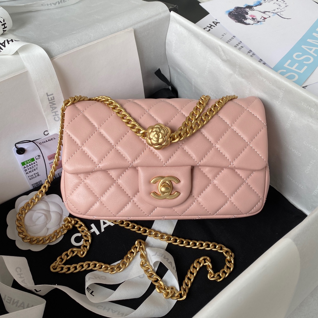 Small Classic Flap Lambskin Bag AS4041 Pink